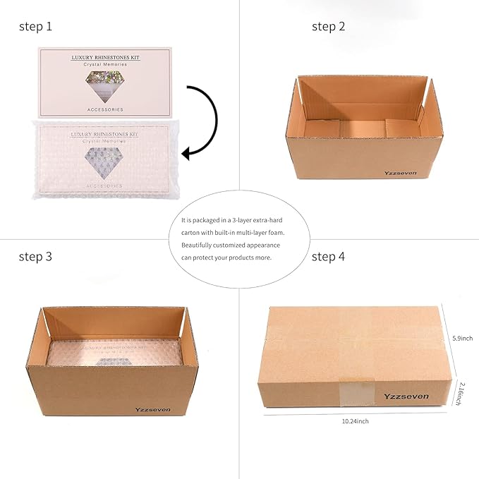 Yzzseven 14 Types of 700 Rose Pink Diamonds + 2100 Flat Rhinestones Mix 20 Styles Flatback DIY Crafts Rhinestone Crystals 3D Ornament‌s Flat Back Stones Set + Tweezers + Drill Pen