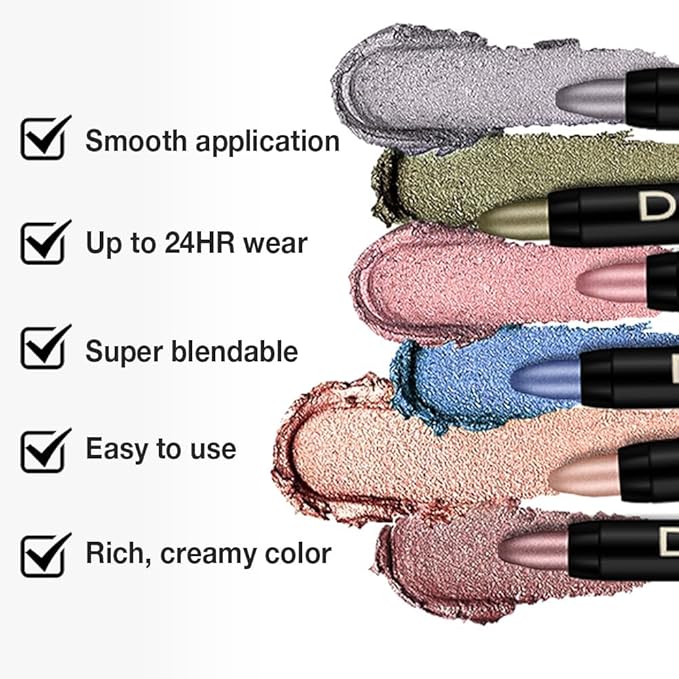 Kaely Cream Eye Shadow Sticks, Cool Beans Matte Eyeliner Pencil Eyeshadow Palette Makeup, Eye Highlighter Brightener Stick for Older Women Waterproof Pigmented, sombras para ojos, New-77