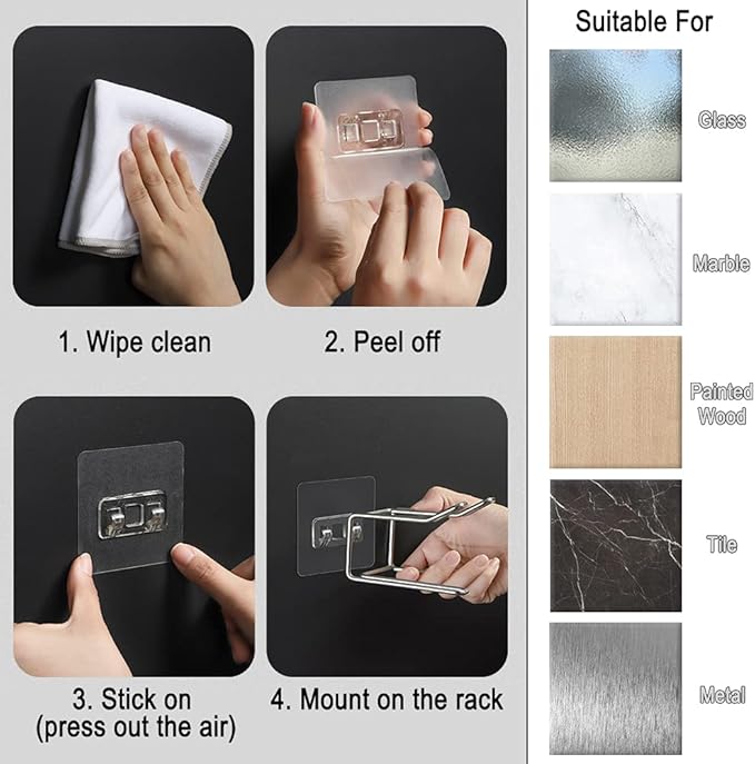 2 Pack Hair Dryer Holder, Wall Mount Self Adhesive Waterproof Blow Dryer Rack Storage Organizer Hanger, Compatible with Dyson and Most Hair Blower Appliance, Brush, Curling Iron, Straightener