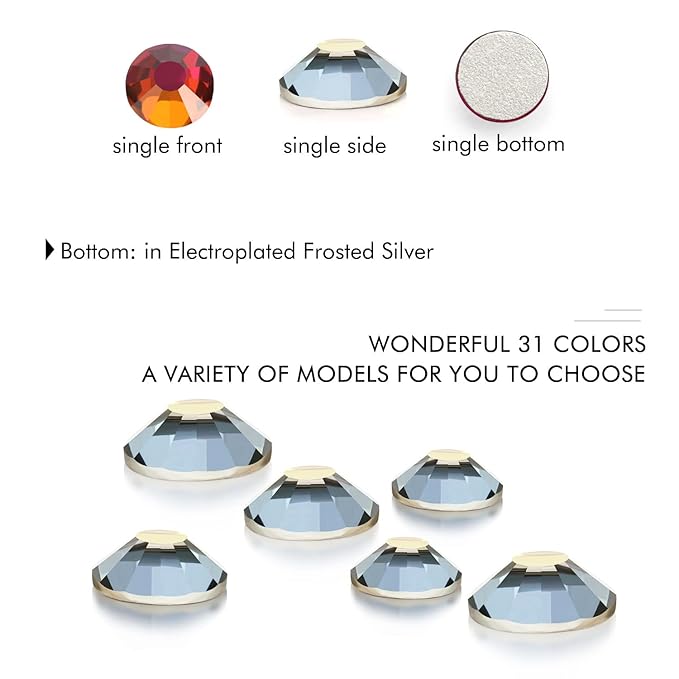 288Pcs Dawn Light Crystal Rhinestones,Glass Flatback Rhinestones Gemstones for Nail Face Makeup Art Crafts Clothes Decoration -(SS30,6.5mm,Dawn Light)