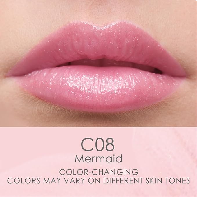 CATKIN Lip Balm Tinted Color Changing Lipstick Ultra Hydrating Lip Moistrurizer Lip Care with Vitamin E Nourishing For Cracked & Dry Lips 0.12 oz C08 Mermaid
