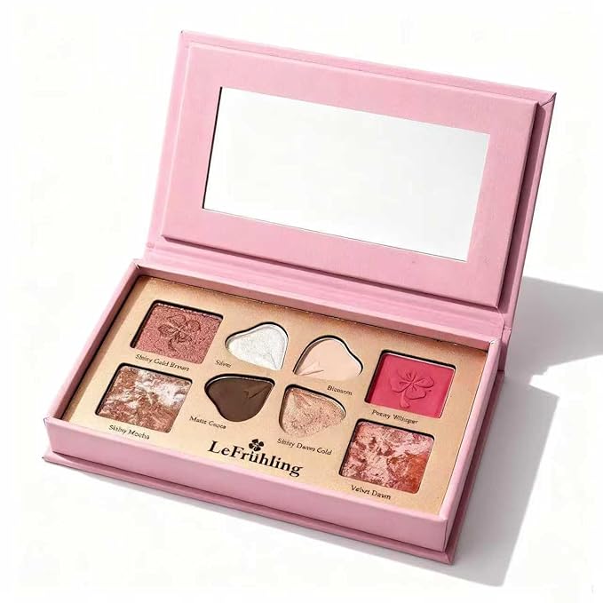 All in one Full Size Travel-Friendly Baked Makeup Palette,High Pigmented Long Lasting, glitter Shimmer Matte,Bronzer Blush Highlighter and Eyeshadows