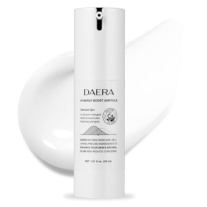 DAERA Synergy Boost Ampoule – Korean Brightening & Hydrating Face Serum, Dark Spot Correcting & Anti-Aging Ampoule with Calcium Up+ Complex, Firming Serum for Glowing Skin, 30ml