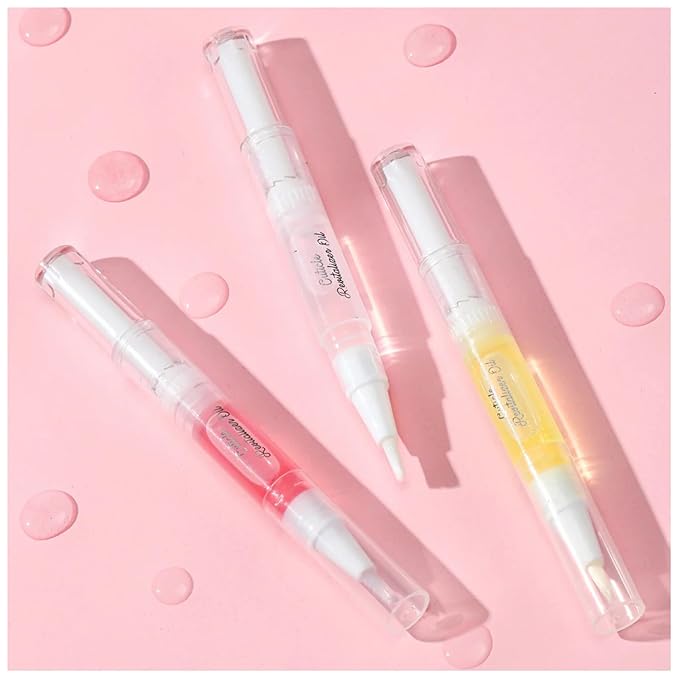 SASSYTIP Nail Strengthen Oil Pen | Fast-Absorbing Cuticle Oil with Biotin & Ginseng | For Brittle & Peeling Nails | Jasmine, Rose, Lemon Scents | Home, Office, Travel Use (3PCS)