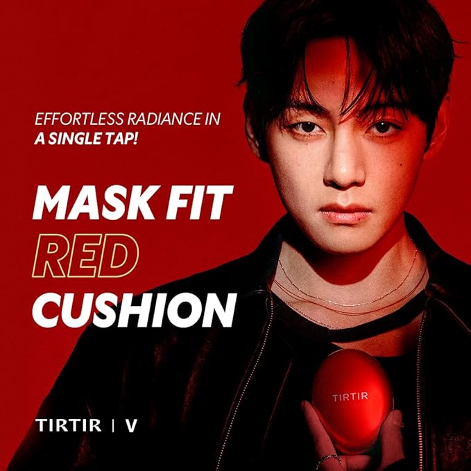 [*Mini Size*] TIRTIR Mask Fit Red Cushion Foundation | Full coverage, Weightless, Skin fit, Satin Glow Finish, Korean Makeup BB Foundation, beauty, Tattoo cover up, Buildable (#33W Ginger, 0.15 Fl Oz)