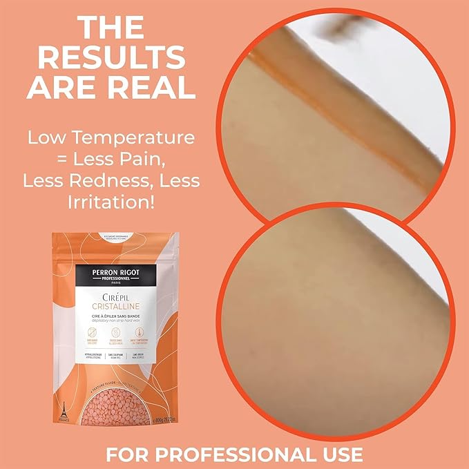 Cirepil - Cristalline - 800g / 28.22 oz Hard Wax Beads Bag - Unscented & Rosin-Free, Micro-Crystalline Formula for Highly Sensitive Skin - Clear Gel Stripless Hair Removal for Face & Body, Low-Temp
