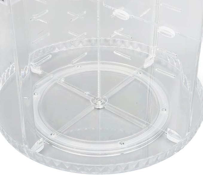 goodstumbler 360 Degree Rotation Rotating Makeup Organizer Transparent Stable Base Cosmetic Storage Box for Lipstick Skincare Beauty Vanity Countertop Organizer Transparent PS Material