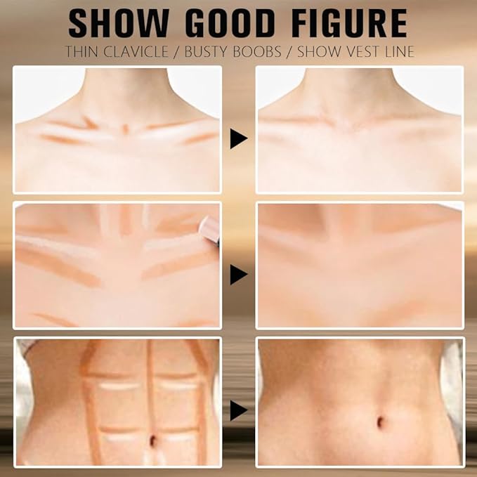 evpct Darker Nude & Light Pink Cream Foundation Stick Face Body Makeup Dual Ended, no Transfer Waterproof 2 in 1 Cream Concealer Stick Contouring Makeup, Nose Contour Bronzer Sticks Face Highlighter