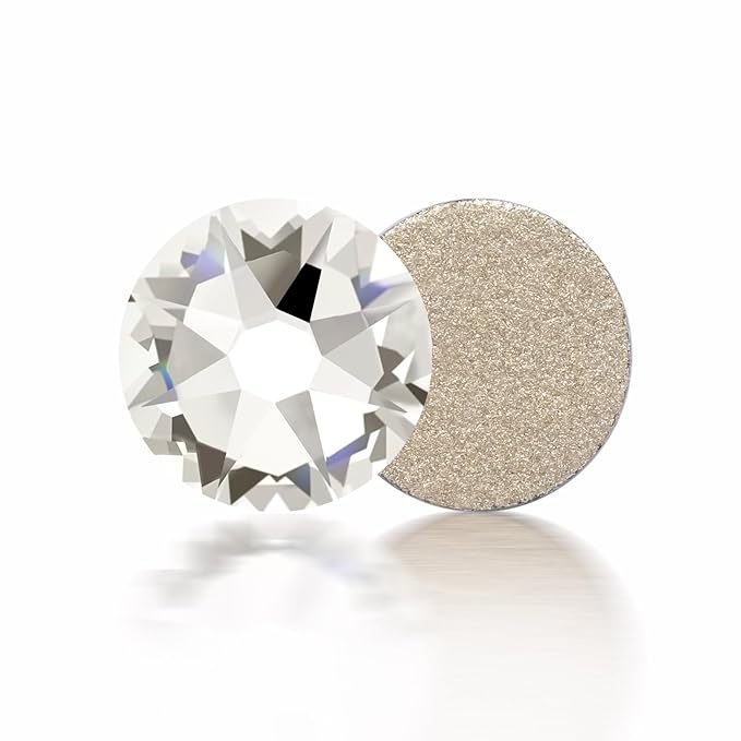Meibite 16 Facets Crystal Clear Flatback Rhinestones, Glass Rhinestones for Nail Art and Craft, Glue Fix, Loose Crystal Gemstones(Crystal, SS34, 288pcs, 7.1-7.3mm)