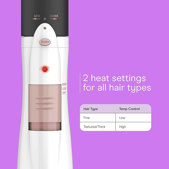 Conair Double Ceramic 3-in-1 Hot Air Brush, Interchangeable Attachments: 1¼-Inch Thermal Brush, ¾-Inch Boar and Nylon Bristle Brush, and Concentrator, Voluminous Curls & Straight Styles, White