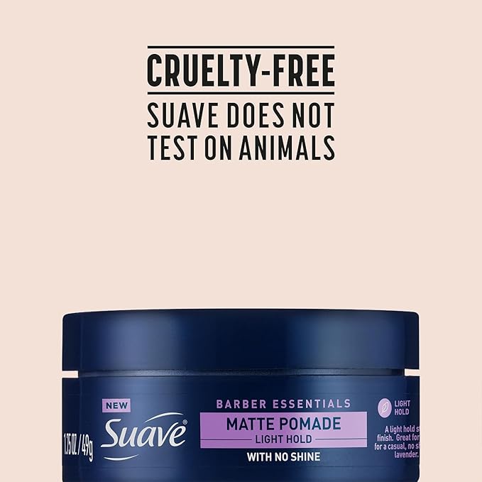 Suave+ Matte Pomade for Men’s Hair Styling 4-Pack – Light Hold, No Shine, Shaping Cream & Frizz Control, Barber Essentials, 1.75 Oz Ea