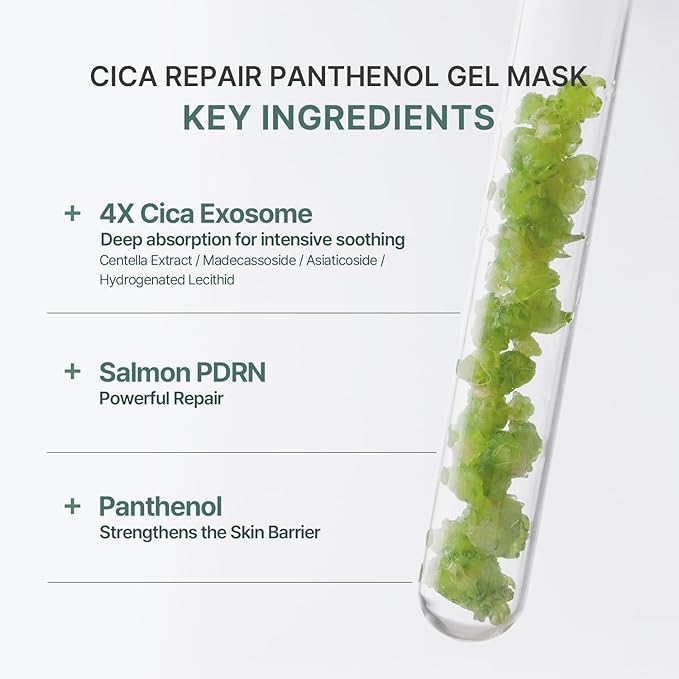 AROCELL Cica Hydrogel Mask 7 Facial Sheet with Panthenol & Centella Asiatica, Transparent Cooling Hydrogel Face Mask for Soothing Calming Hydrating Moisturizing Sensitive Skin Korean Skincare, 25gx7ea