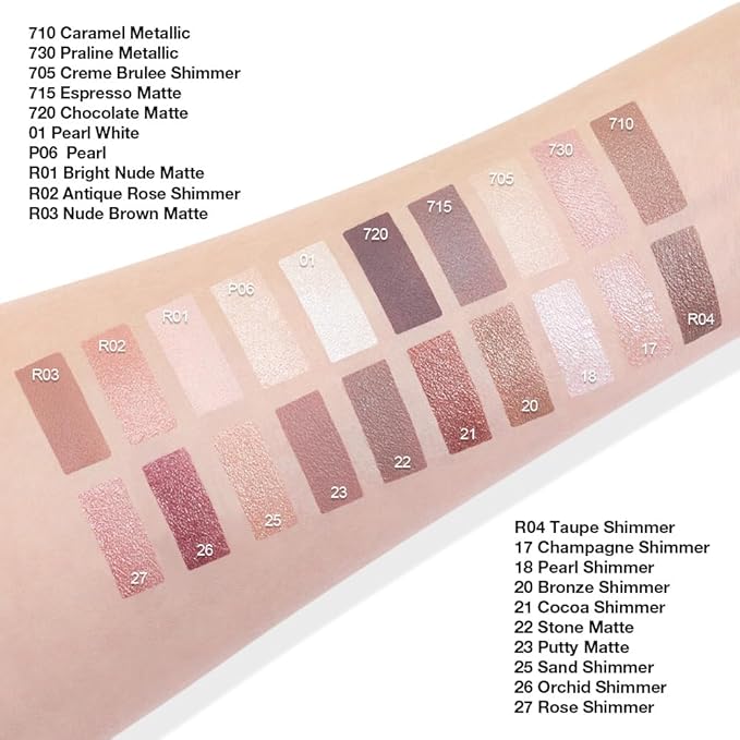 Single Cream Eye Shadow,Orchid Glitter Shimmer Natural Nude Monochrome Eyeshadow Palette,Waterproof,Long Lasting Naturing-Looking,Vegan & Cruelty-Free,26