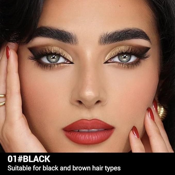Black Ultra-Fine Tip Eyebrow Pencils Pack for Women, 5Pcs Mechanical Precise Brow Pencil with Brush,Draws Tiny Brow Hairs, Defines, Fills Brows, Shapes, Contours, Combs, Waterproof