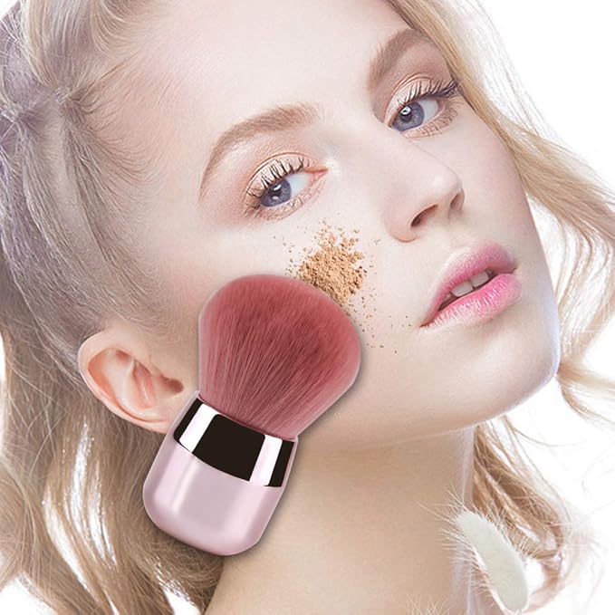 Foundation Brush,Daubigny Large Pink Powder Brush Flat Arched Premium Durable Kabuki Makeup Brush Perfect For Blending Liquid,Cream and Flawless Powder,Buffing, Blending,Concealer …