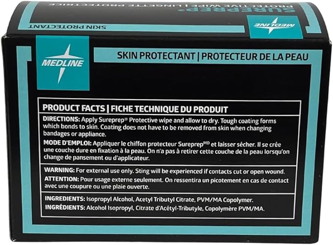 Medline SurePrep Skin Protective Barrier, Wipe - Premium Quality Medical Supplies for Skin Care and Protection Variation (50 Count (Pack of 6))