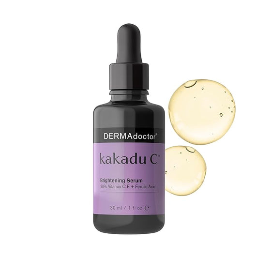DERMAdoctor Vitamin C Serum For Face 20% Vitamin C, Vitamin-E, Ferulic Acid, Ascorbic Acid Concentrated Dermatologist-Formulated Anti Aging Face Serum, Hydrating & Discoloration - 1.0 fl oz