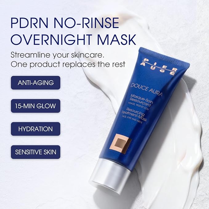 Pier Auge Facial Masks | Douce Aura Face Mask | Overnight Face Mask for Glass Glow Skin -Glowup & Hydrating, Firming and Moisturizing | PDRN Mask| No-Rinse Sleeping Mask 50ml,1.69 fl.oz