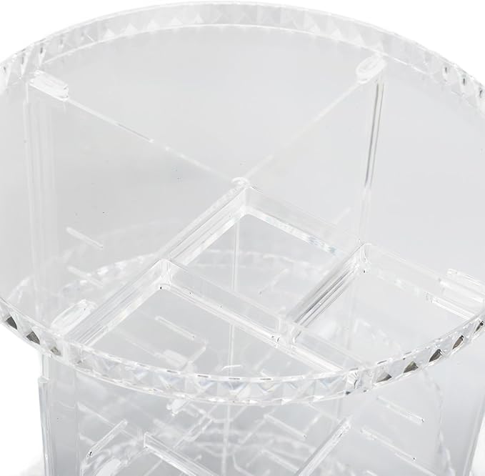 goodstumbler 360 Degree Rotation Rotating Makeup Organizer Transparent Stable Base Cosmetic Storage Box for Lipstick Skincare Beauty Vanity Countertop Organizer Transparent PS Material