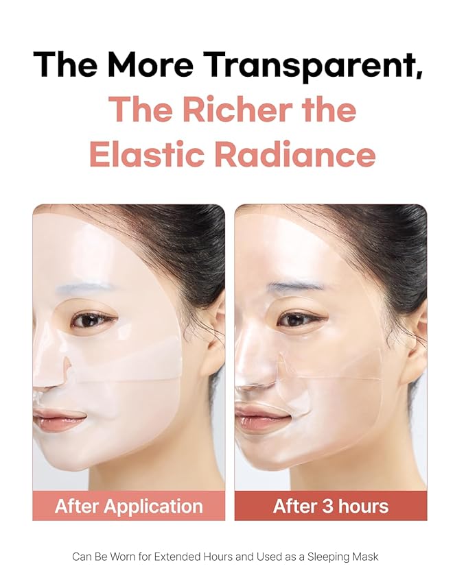 Mucin Collagen Peptide Hydrogel Mask (Plant Mucin & 7-Collagen Complex) – Hydrating & Firming Facial Sheet, 5 Pack – Korean Skincare Glow Essentials