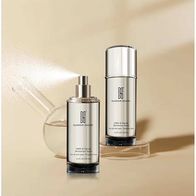 Glamour Season NMN & Peptide Moisturizer Spray, Fragrance-Free Hydrating Facial Mist, Lightweight Skin Moisturizing & Refreshing Spray for Daily Skincare (100ML,Pack of 1)
