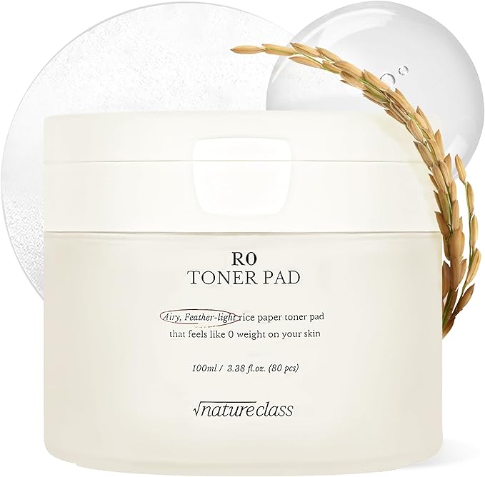 R0 Exfoliating Toner Pads – Hydrating Face Pads for Pore Care, Hyaluronic Acid, Korean Skin Care, Sensitive Dry Skin, Rice Water, Vegan, 80 Count