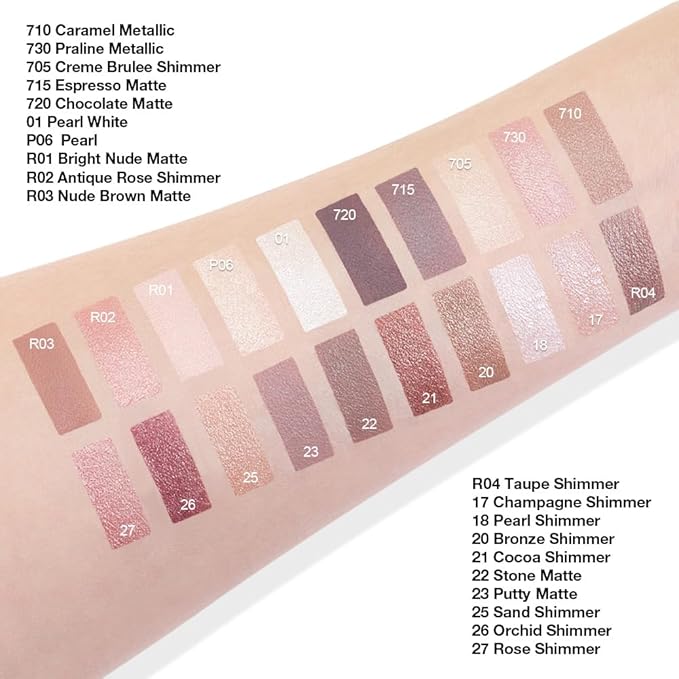 evpct Matte Bright Nude Single Cream Eye Shadow Palette Pot Makeup for Older Women, Highly Pigmented Monochrome Cream to Powder Eyeshadow Palette Matte Liquid eyeshadow, Natural Waterproof Blendable