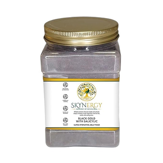 Black Gold with Salicylic Jelly Mask - Professional Grade Hydro Glo Peel Off Mask for Radiation, Hydrated Skin, Suitable for All Skin Types, Vajafacial Jelly Mask | 12 Applications (30 fl oz)