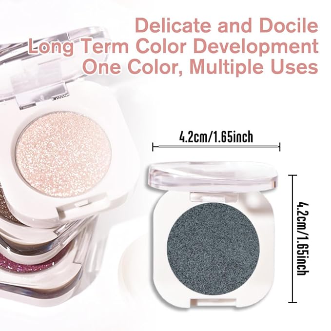 Light Teal Green Single Shimmer Eyeshadow Makeup, Neutral Powde Eye Shadow for Women, Teal Green Glitter Singles Eyeshadow Palette Pigmented Waterproof, sombras para ojos, Girls Christmas Gifts