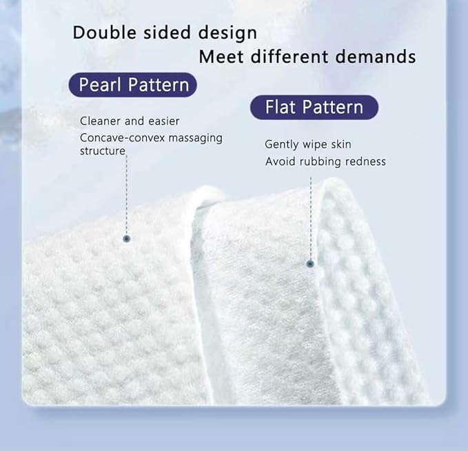 Ampmuze Disposable Face Towels, 80 Count, Biodegradable Dry Wipes for Sensitive Skin, Makeup Removal, Baby Care, Ultra Soft & Thick, 7.8”x7.8”