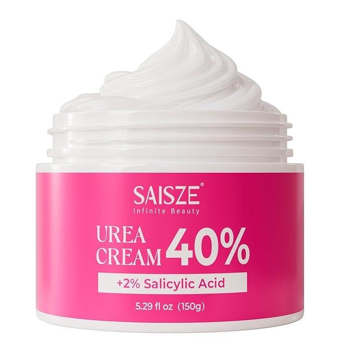 SAISZE Urea Cream 40 Percent for Feet Maximum Strength, Foot Cream for Dry Cracked Heels and Feet, Moisturizer with 40% Urea and 2% Salicylic Acid, 5.29 oz