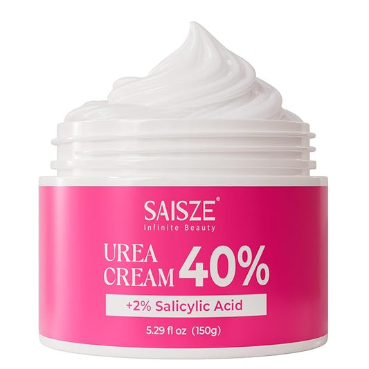 SAISZE Urea Cream 40 Percent for Feet Maximum Strength, Foot Cream for Dry Cracked Heels and Feet, Moisturizer with 40% Urea and 2% Salicylic Acid, 5.29 oz