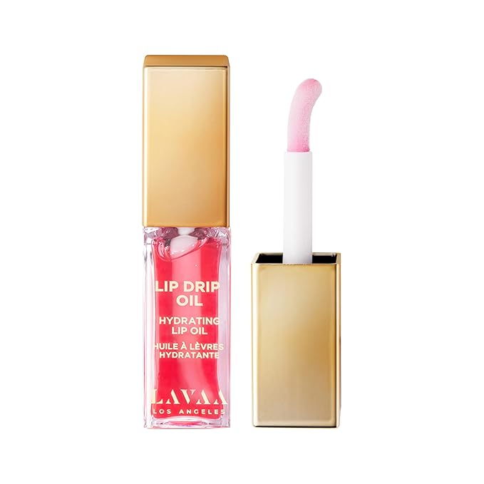 Lavaa Beauty LIP DRIP OIL Glossy Non-Sticky Lip Oil | Hydrating & Nourishing Jojoba Oil, Vitamin E, and Hyaluronic Acid (Raspberry)