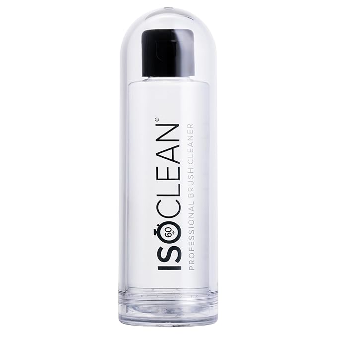 ISOCLEAN Professional Brush Cleaner 6 fl oz - Easy Pour Makeup Brush Cleaner for Cosmetic Tools, Cleans Bristles, Scented No-Rinse Formula Dries in 60 Seconds, Vegan, Not Tested on Animals