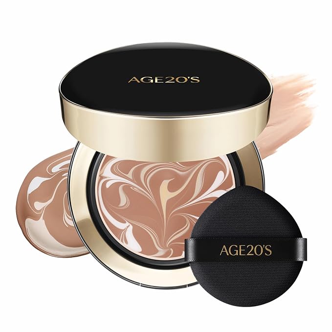 [NEW] AGE20'S Signature Essence Pact | 27C HONEY | Vegan Korean Cushion Foundation | Pack of 1 | Cream Foundation, Dewy & Glow Finish, Natural Coverage, SPF 50+