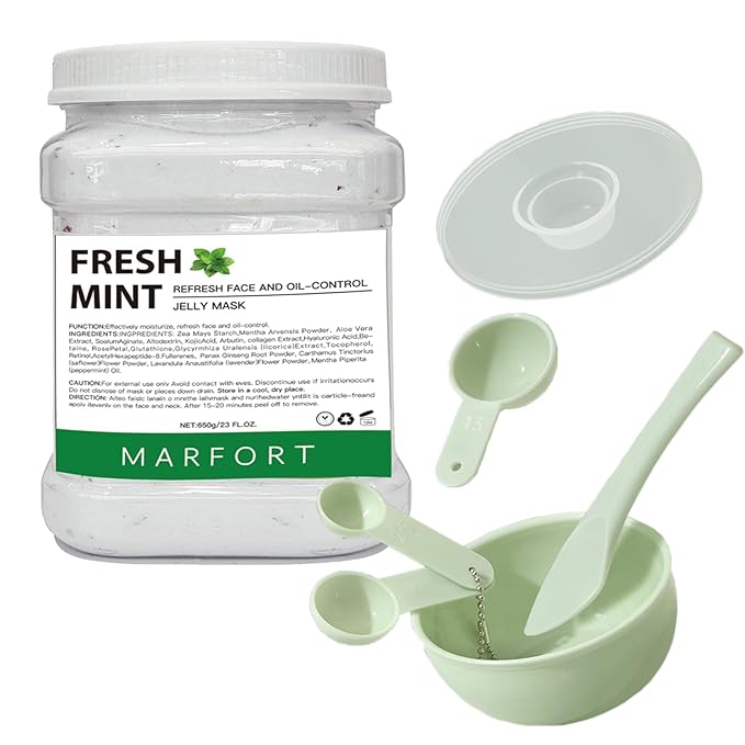 Jelly Mask for Facials Peel-Off Powder Hydrojelly Mask Peel Off Face Masks SkinCare Combination with Professional Skincare Spa Moisturizing & Hydrating 23 Fl Oz (Fresh Mint)