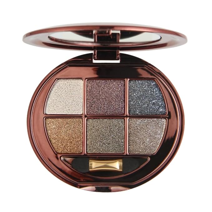 Shimmer Glitter Metallic Eyeshadow Palette, Neutral Cool-Tone Eye Shadow Kit, High Pigment Smokey & Halo Eyeshadow, Long-Lasting Blendable Sparkle Eye Makeup Palette for Party & Night Glam Looks