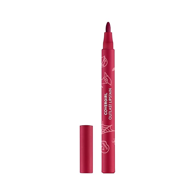 CoverGirl Outlast, Fangtastic, Lipstain Halloween Limited Edition, Transfer-Proof, Non-Drying, Lightweight, Buildable, 0.05oz