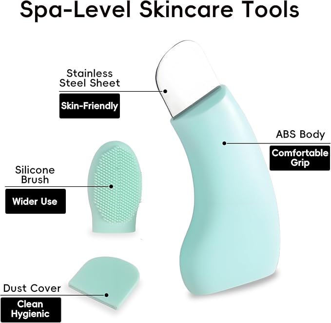 Reusable Blackhead Remover Tools, Silicone Face Scraper with Brush, Mild Safe Skin Spatula for Deep Cleansing, Nose Blackhead Remover, Skin Care Tool Kit for Men and Women