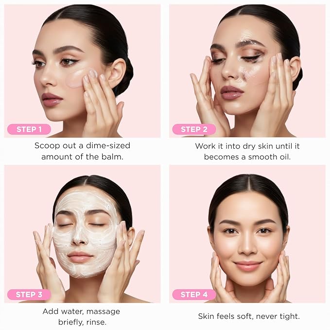 Epielle Melting Cleansing Balm Oil Cleanser - Tea Tree Oil Makeup Remover for Face, Gentle Deep Pore Cleanser, Waterproof Mascara Remover, Sensitive Skin Safe, 1.05oz