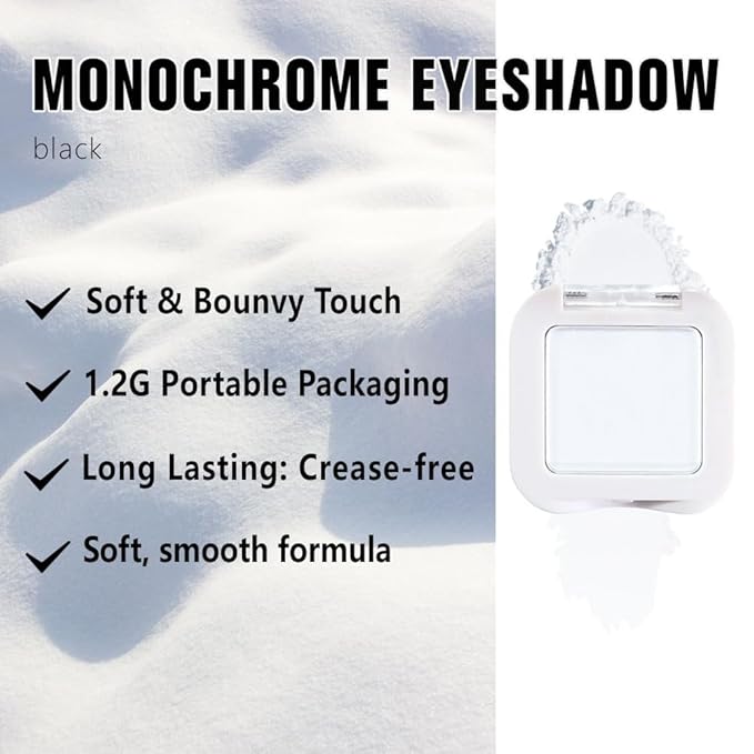 Matte Singe Eye Shadow Palette Makeup, Matte White Monochrome Eyeshadow For Older Women, Mini Pressed Monochrome Pigmented Waterproof Sombras Para Ojos, Vegan, Talc, Paraben & Cruelty Free