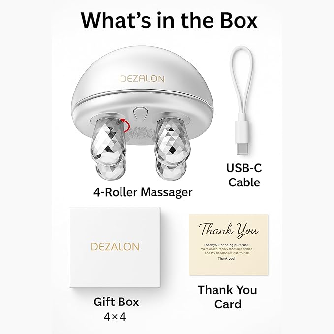 Microcurrent Facial Device, Face Massager, Cosmetic Red Glow Mode, Beauty Roller for Face, Jawline, Neck & Eyes