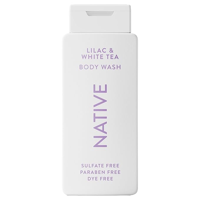 Native Body Wash Contains Naturally Derived Ingredients | For Women & Men, Sulfate, Paraben, & Dye Free Leaving Skin Soft and Hydrating | Lilac & White Tea 18 oz