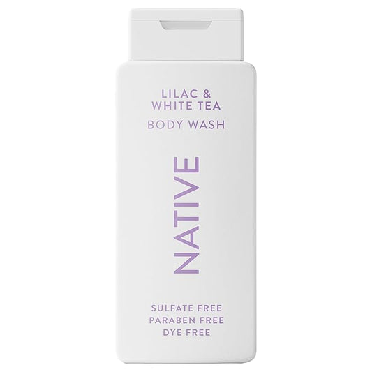 Native Body Wash Contains Naturally Derived Ingredients | For Women & Men, Sulfate, Paraben, & Dye Free Leaving Skin Soft and Hydrating | Lilac & White Tea 18 oz
