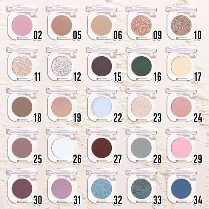 Smoky Beige Matte Single Eyeshadow, Lightweight Blendable Mini Eye Shadow for Older Women, Monochrome Eyeshadow Palette Makeup Pigmented Waterproof, Vegan & Cruelty-Free, 17