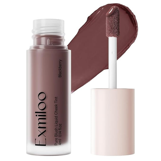 Exmiloo Liquid Blush for Cheeks, Long-Lasting Matte Liquid Blush Cheek Tint Makeup, Blendable & Buildable, Vegan & Cruelty-Free, Easy to Apply, Blackberry
