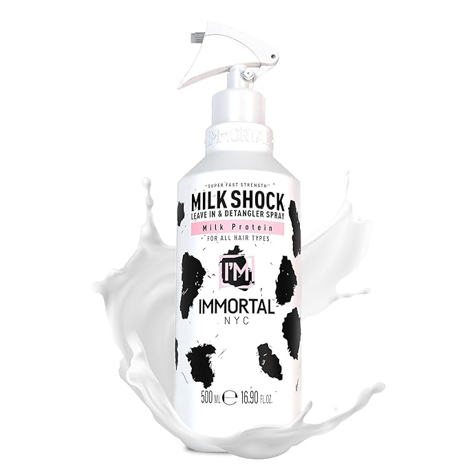Immortal NYC Milk Shock, Leave-in Conditioner and Detangler Spray, Milk Protein, For All Hair Types