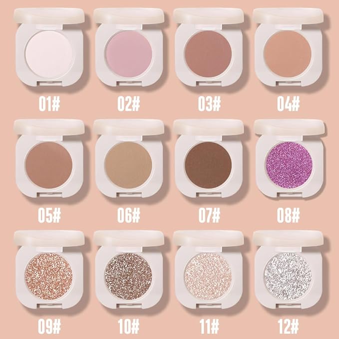 Monochrome Matte Eyeshadow, Brown Eye Shadow Makeup, Neutral Matte Pressed Powder,Single Vegan Eyeshadow, Highly Pigmented Natural Eyeshadow Palette,Single Long Lasting Nature Eye Make 04#