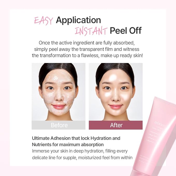 mixsoon Collagen Glass Skin Mask - Hydrating and Firming Collagen Wrapping Peel Off Mask, Low Molecular Collagen, Radiant Smooth Finish for Glowing Skin 80ml / 2.71 fl.oz. Korean Glass Skin Care