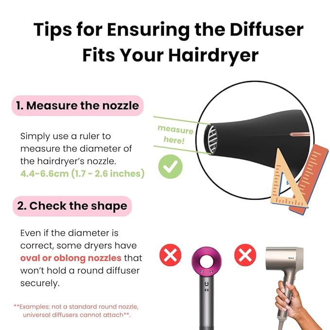 GIHALI Universal Hair Diffuser “Super Sturdy” 1.7 Inch to 2.6 Inch for Natural Curly and Wavy Hair, Hair Dryer Attachment (Lavender)